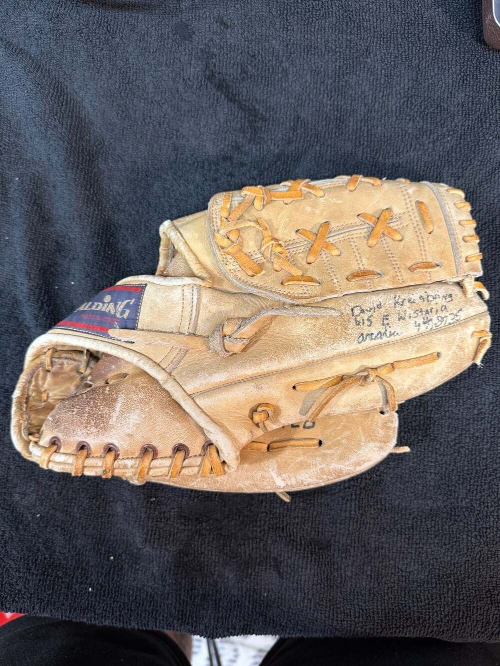 Vintage Spalding Twin-Flex Web Leather Baseball Glove 100% Nylon Stitched